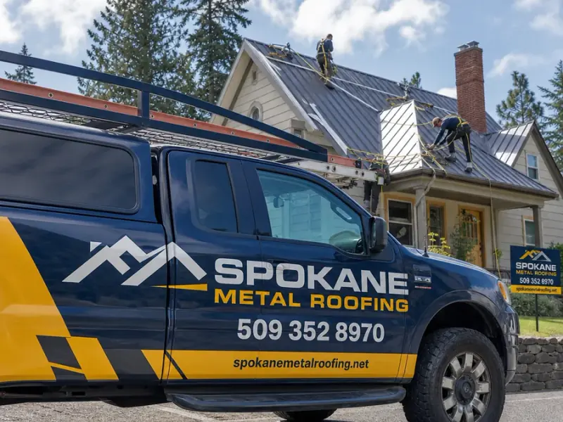 Roofing professional working in the Spokane area